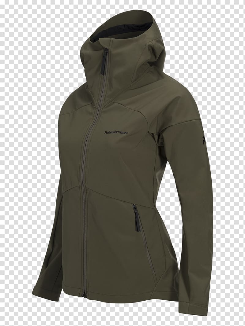 Hoodie Peak Performance Adventure Jacket Women Blouson, Green Jacket with Hood transparent background PNG clipart