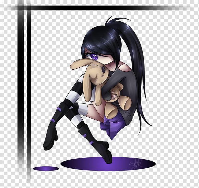 Mangaka Black hair Figurine Fiction Character, happy rabbit transparent background PNG clipart