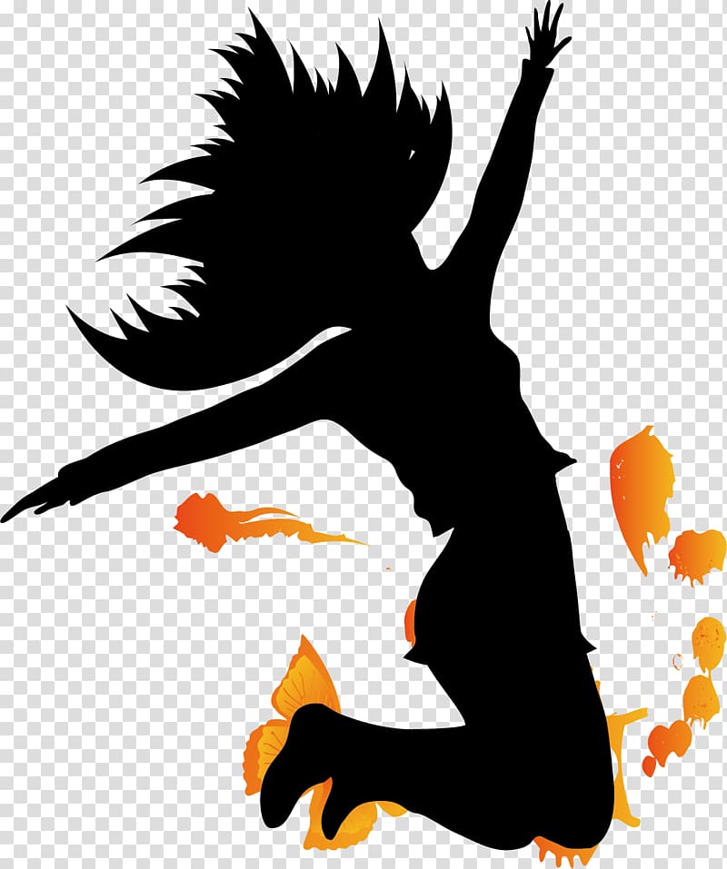 Logo Graphic design, Jumping girl transparent background PNG clipart