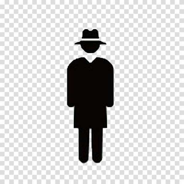 Pictogram Silhouette Detective Person, Cartoon black man transparent background PNG clipart