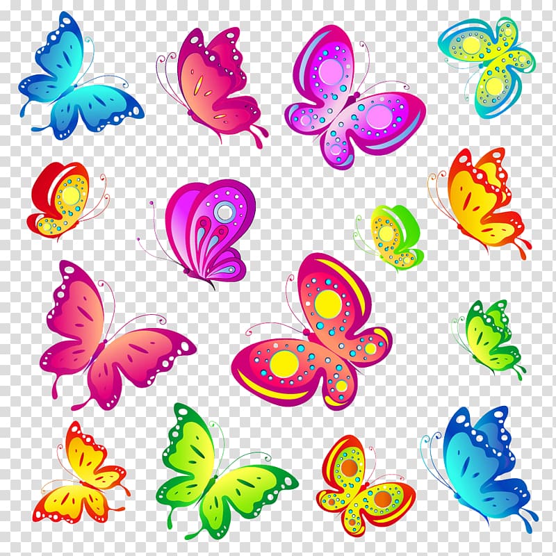 red and multicolored butterfly , Butterfly , Creative colorful butterfly transparent background PNG clipart