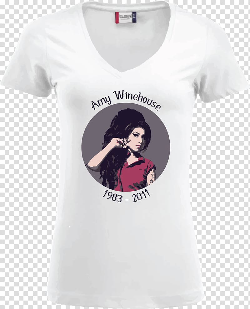 T-shirt White Textile printing Sleeve, amy winehouse transparent background PNG clipart