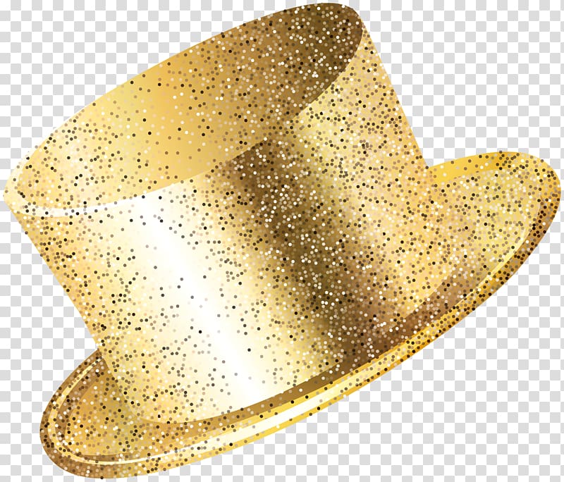 New Year\'s Eve Party hat, golden transparent background PNG clipart