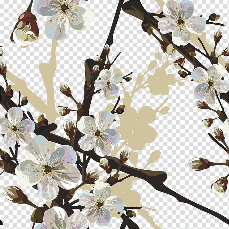 Cherry blossom Paper Flower, Cherry tree branches transparent background PNG clipart