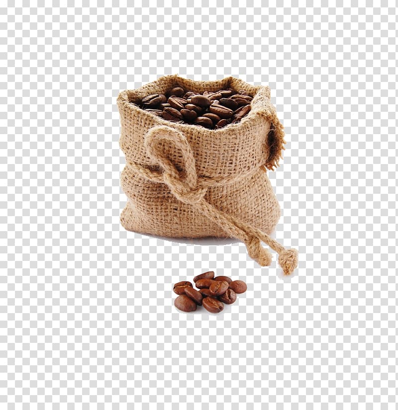 Espresso Coffeemaker Latte Moka pot, Bag of coffee beans transparent background PNG clipart