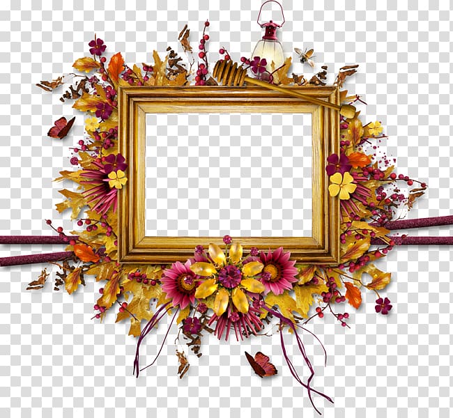 Frames Floral design Leaf, golden text box transparent background PNG clipart