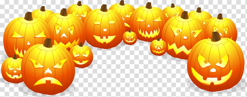 Pumpkin Jack-o-lantern Halloween Carving, Halloween pumpkin face lights decoration transparent background PNG clipart