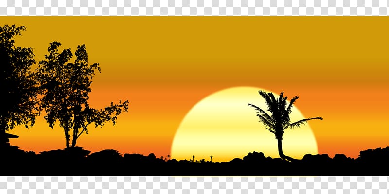 Silhouette Landscape , sunset transparent background PNG clipart