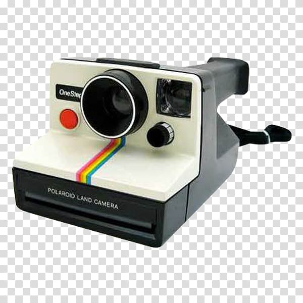 white Polaroid One Step land camera, Polaroid SX-70 graphic film Instant camera Polaroid Corporation, polaroid transparent background PNG clipart