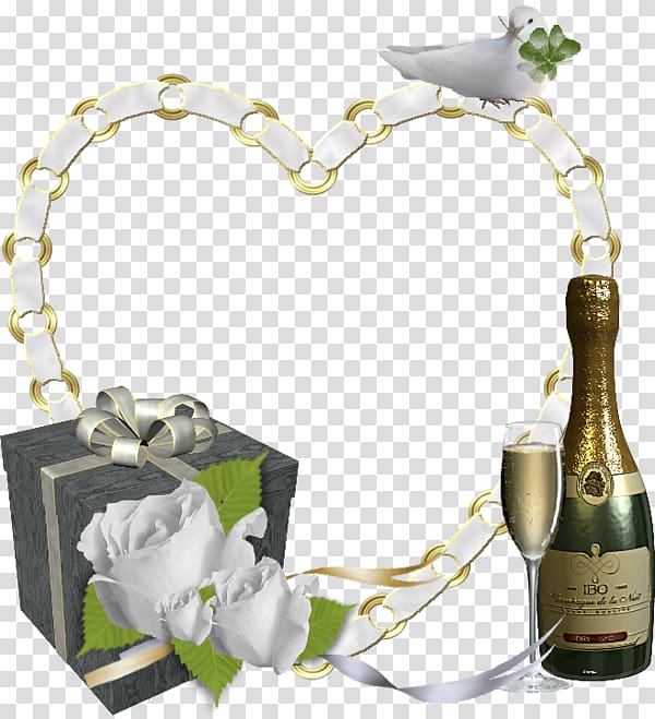 Champagne Wine Cup, Love frame chain champagne glass gift box transparent background PNG clipart
