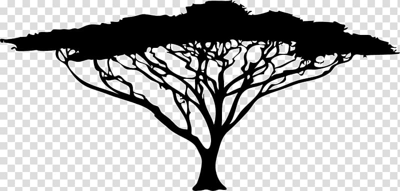 African Trees Silhouette Drawing, tree silhouette transparent background PNG clipart