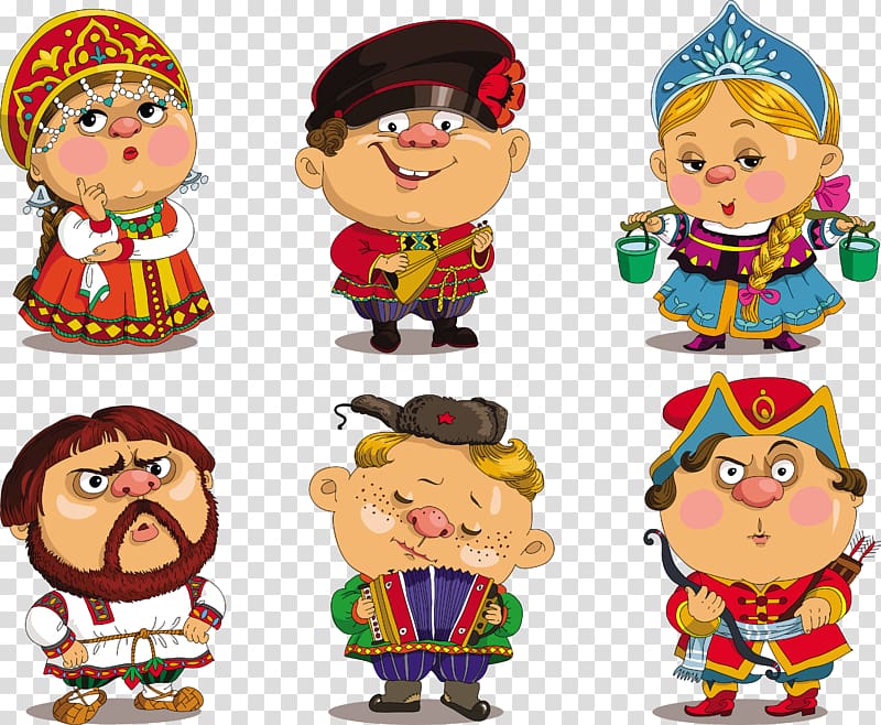 lovely hand-painted russian people transparent background PNG clipart