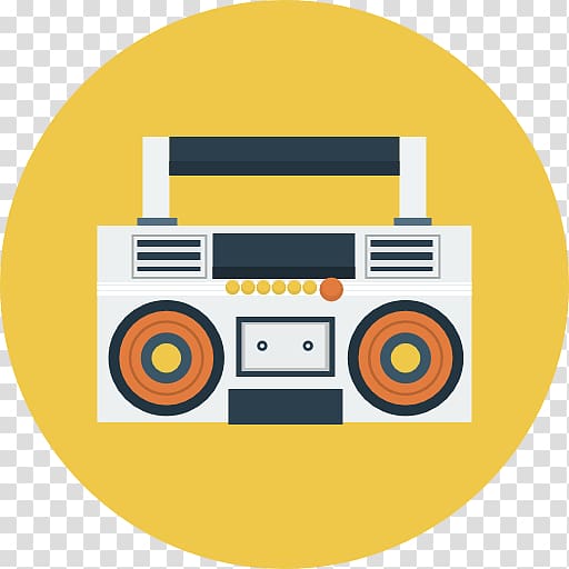 white, orange, and black boombox illustration, area brand multimedia yellow, Boombox transparent background PNG clipart