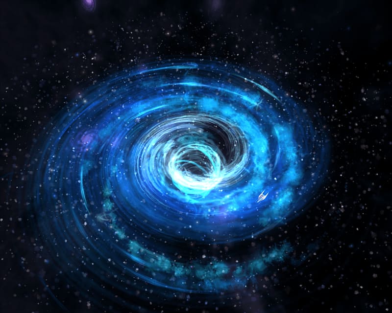 blue and white galaxy, Black Hole transparent background PNG clipart
