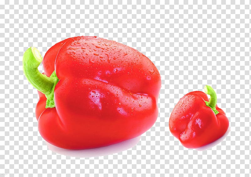 Bell pepper Chili pepper Vegetable Food Dietary fiber, Red pepper material transparent background PNG clipart