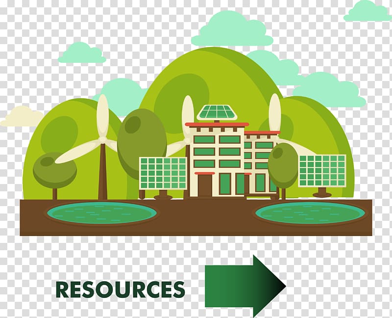 Green Environmental protection Icon, Green town transparent background PNG clipart