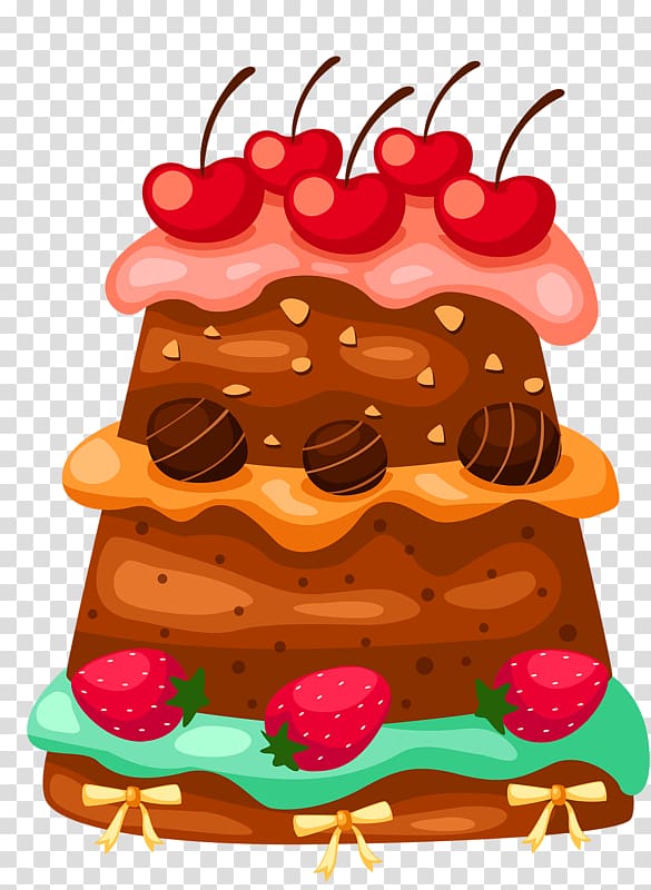 Birthday cake Chocolate cake Cupcake Layer cake Fruitcake, Cherry Cake transparent background PNG clipart