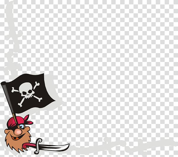 Long John Silver Piracy Treasure Jolly Roger, Skeleton border transparent background PNG clipart