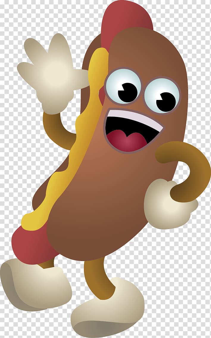 Hot dog Hamburger Sausage Soft drink Fast food, Hot dog cartoon villain transparent background PNG clipart