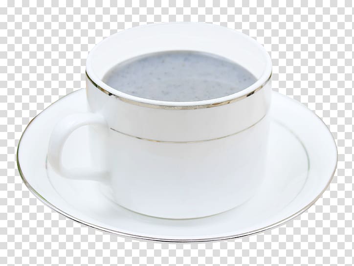 Tea Coffee cup Porcelain Saucer Mug, Red dates black sesame paste transparent background PNG clipart
