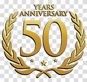50 Years Anniversary logo poster, 50 Years Anniversary Laurel transparent background PNG clipart