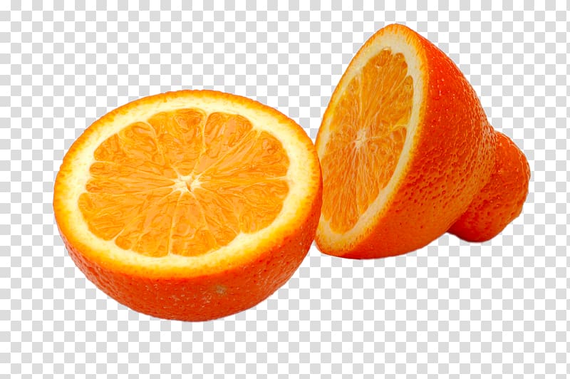 Orange Food, Oranges cut in half transparent background PNG clipart