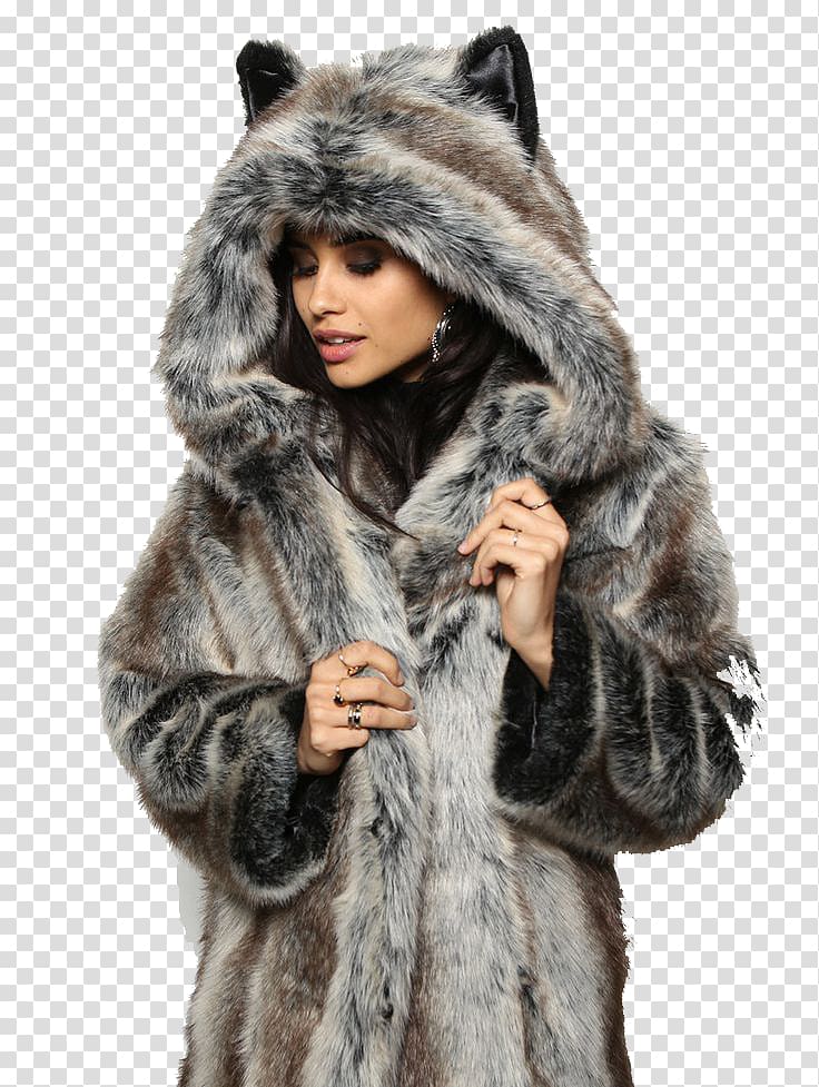Fur clothing Fake fur Jacket Chanel, fur coat transparent background PNG clipart