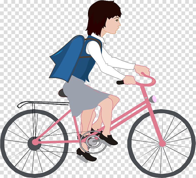 Bicycle wheel Cycling Road bicycle Bicycle frame, Little girl riding a bicycle transparent background PNG clipart