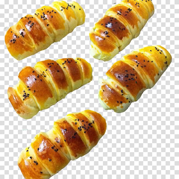 Bun Croissant Sausage roll Rousong Danish pastry, Dried bread transparent background PNG clipart