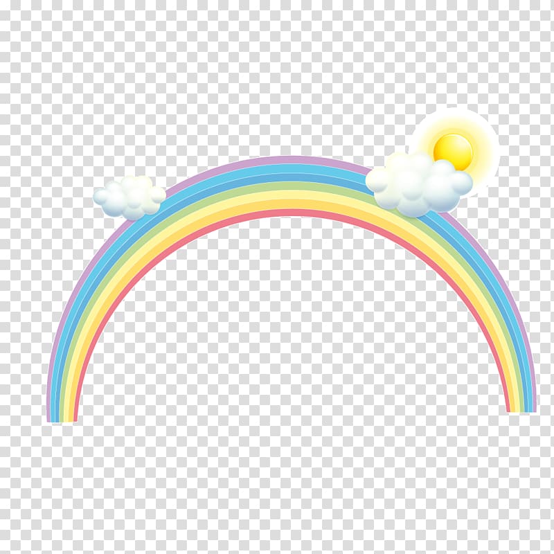 Euclidean Rainbow Illustration, Color rainbow clouds sun transparent background PNG clipart