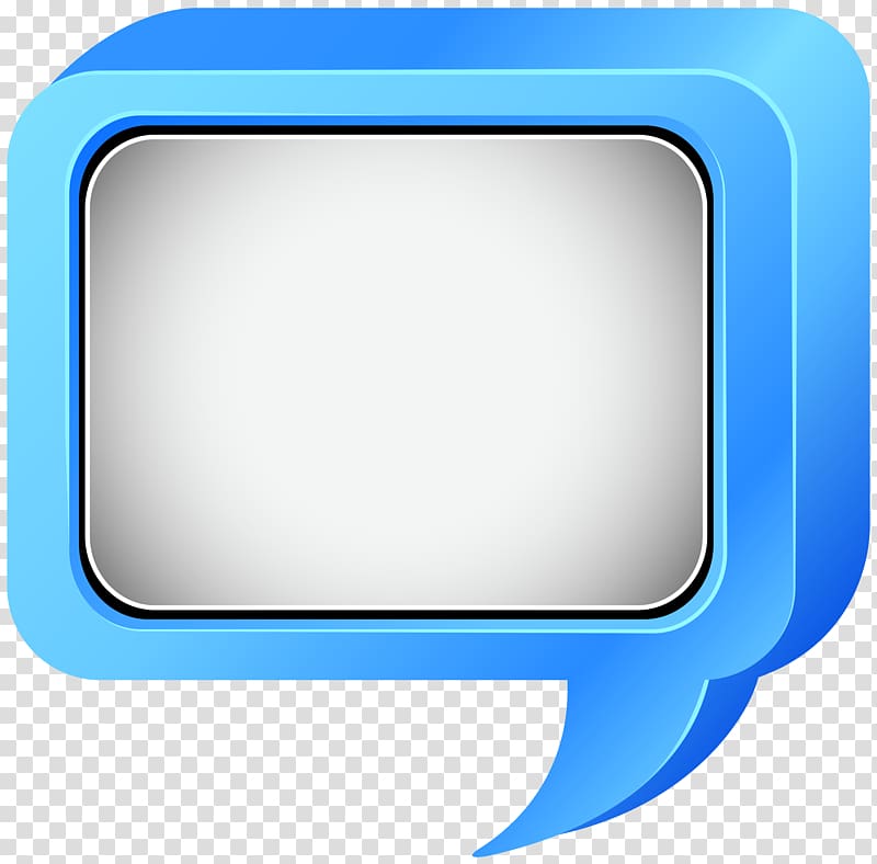 Icon Text Display device Multimedia, Bubble Speech Blue transparent background PNG clipart