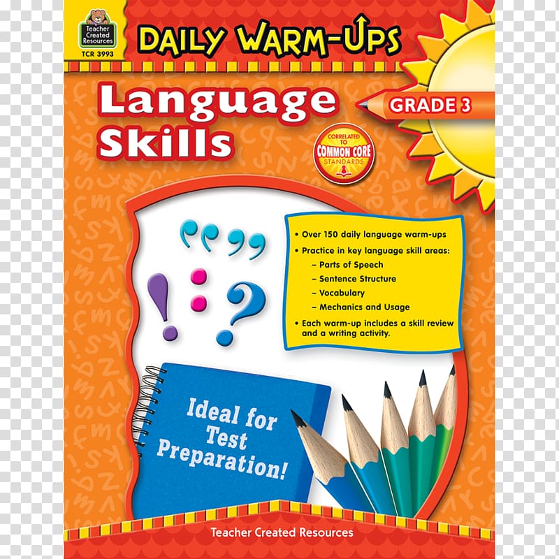 First grade Daily Language Review: Grade 1, Class Pack Daily Language Review, Grade 2 Language arts, teacher transparent background PNG clipart