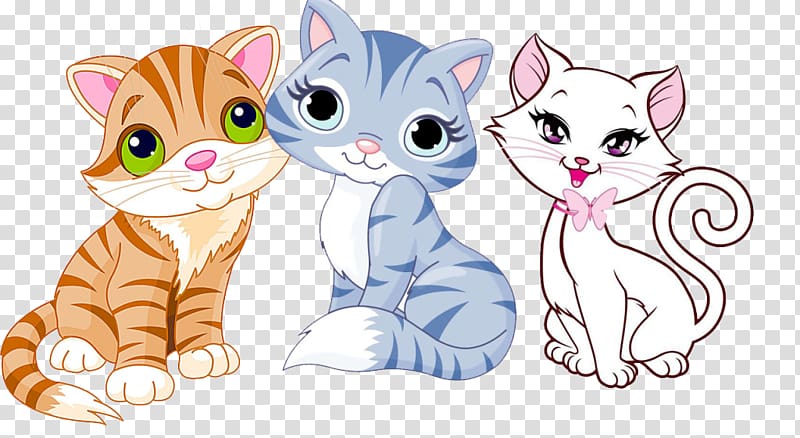 several cat illustrations, Puppy Kitten Dog Cat , Cute cat transparent background PNG clipart
