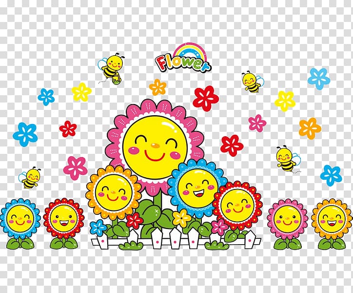 Paper Wall Bedroom Common sunflower , Smiling children smile transparent background PNG clipart