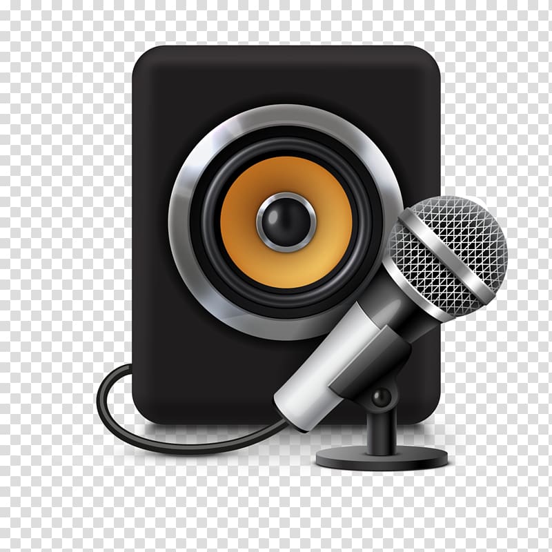 Computer speakers Loudspeaker Computer hardware Sound Multimedia, microphone creative advertising transparent background PNG clipart