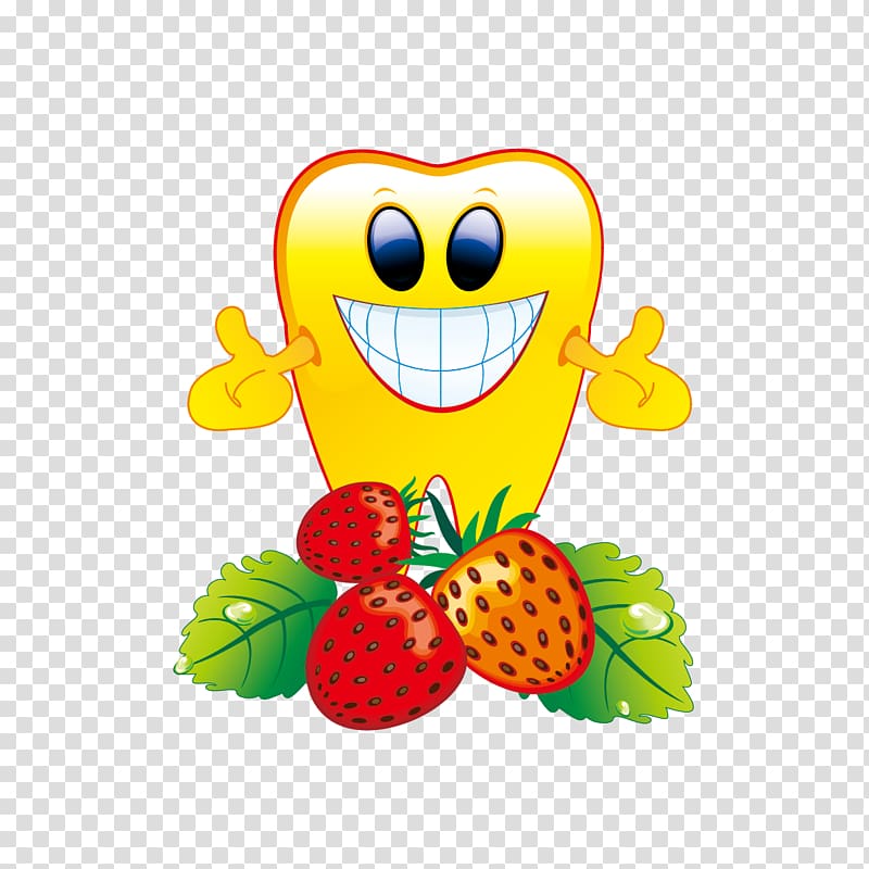 Tooth pathology , teeth and strawberries transparent background PNG clipart