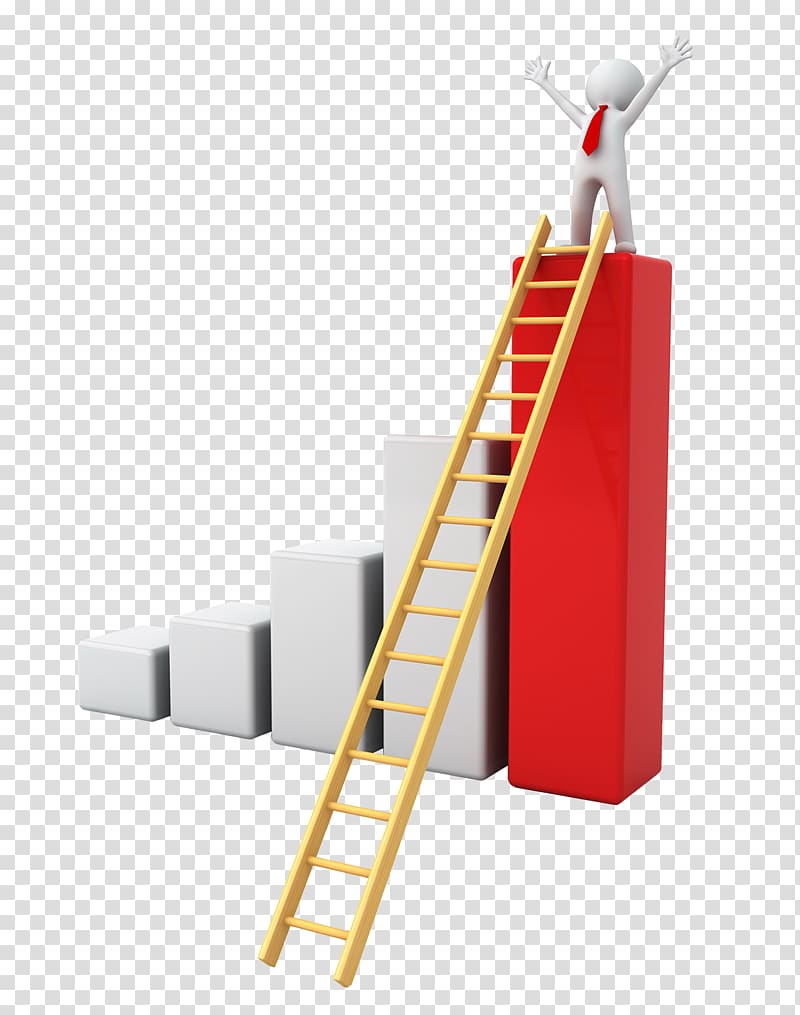 person on top column beside ladder illustration, Goal Ladder Business Management Service, 3d cartoon villain villain creative 3d sketch,success transparent background PNG clipart