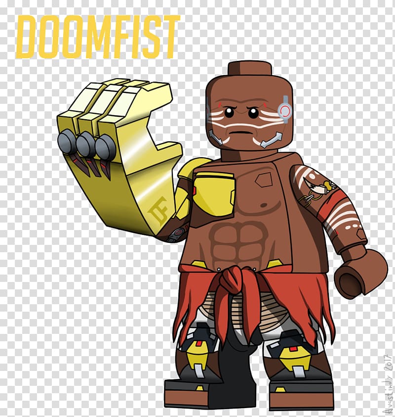 Overwatch Doomfist Lego minifigure Toy, Terry Crews transparent background PNG clipart