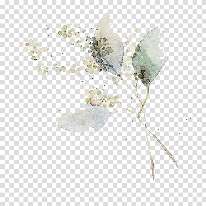 Watercolor painting Flower Art Illustration, Watercolor leaves, white floral painting transparent background PNG clipart