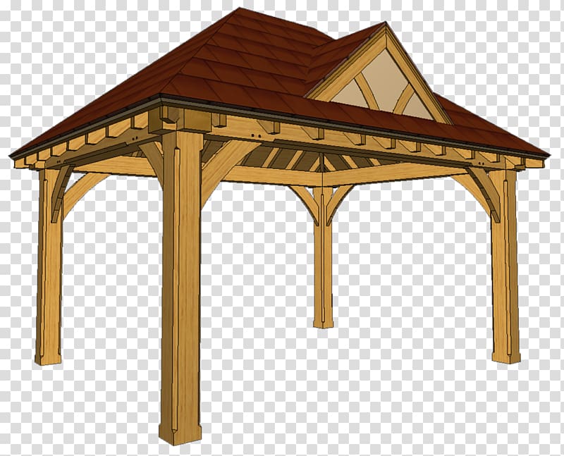 Gazebo Timber roof truss Timber framing, building transparent background PNG clipart