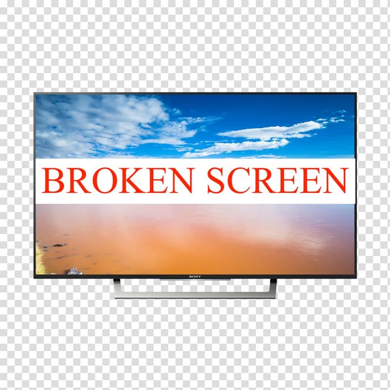 Sony LED-backlit LCD Television set Bravia 4K resolution, Cracked screen transparent background PNG clipart