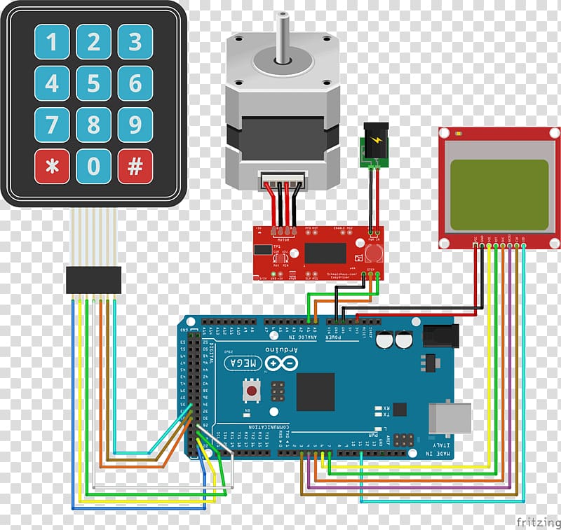 Microcontroller Arduino Stepper motor Wiring Circuit diagram, Stepper Motor transparent background PNG clipart