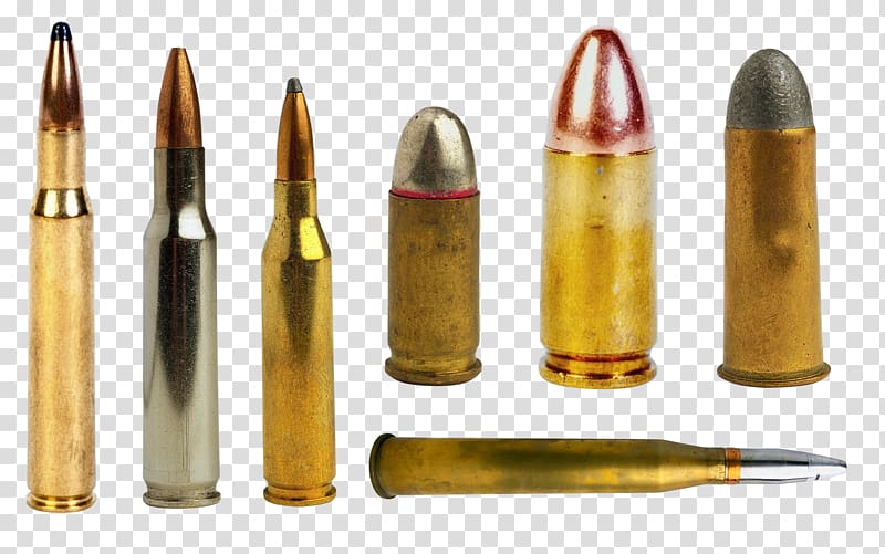 seven assorted-type of bullets, Bullet Cartridge, Bullet transparent background PNG clipart