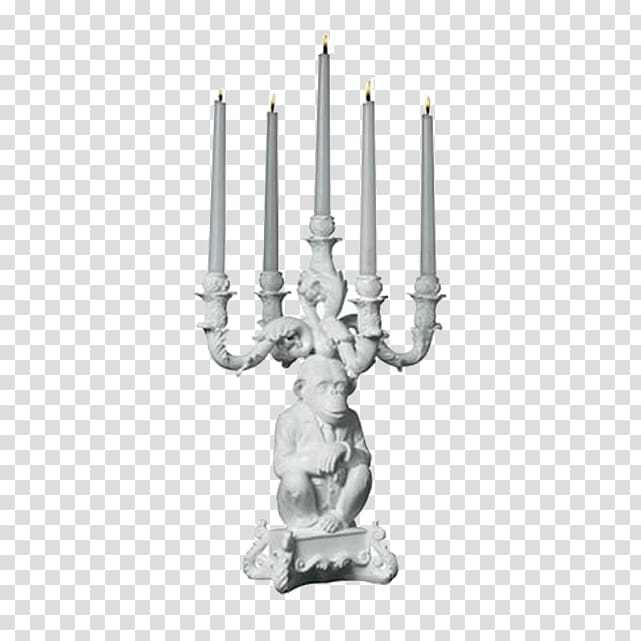 Burlesque Polyresin Clown Candelabra Seletti Seletti Burlesque Candle Holder Mermaid Seletti \'Burlesque The Wise Chimpanzee\' Candelabra, Candle transparent background PNG clipart