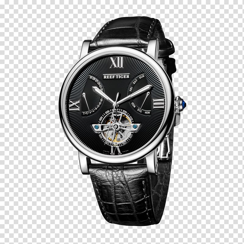 Tourbillon Automatic watch Rado Leather, watch transparent background PNG clipart