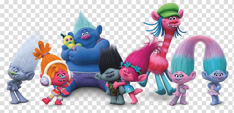 Trolls characters , Trolls Group transparent background PNG clipart