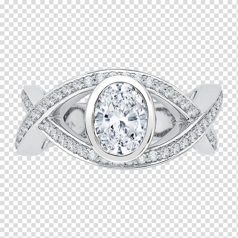 Engagement ring Tacori Silver Bezel, ring transparent background PNG clipart