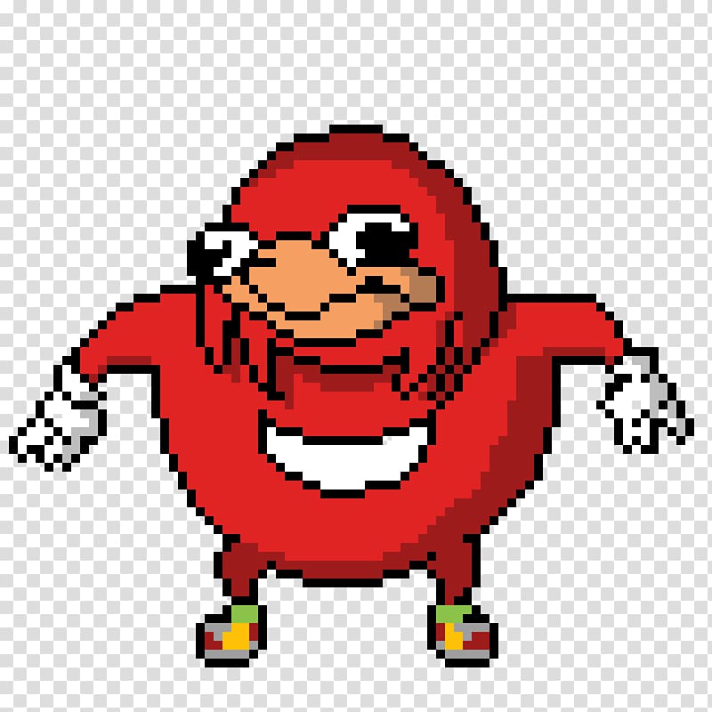 Knuckles the Echidna Ugandan Knuckles Dash Pixel art VRChat Minecraft, obvious ba meme transparent background PNG clipart