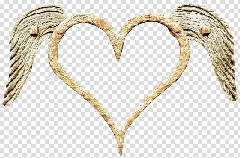 Metal Icon, Metal texture Heart wings transparent background PNG clipart