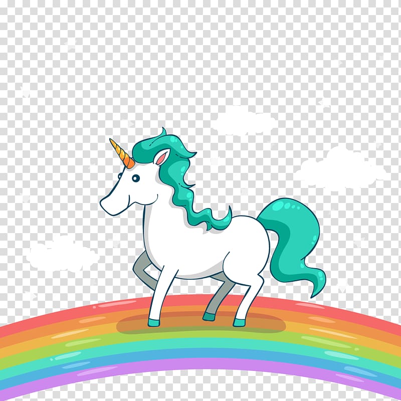 white and green unicorn illustration, Unicorn Euclidean Adobe Illustrator, Unicorn transparent background PNG clipart